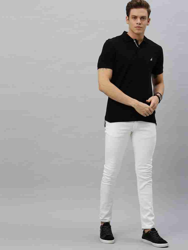 NAUTICA Solid Men Polo Neck Black T-Shirt - Buy NAUTICA Solid Men Polo Neck  Black T-Shirt Online at Best Prices in India