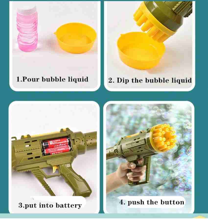 Bubble Gun Machine Rocket 12 Hole Bubble Maker