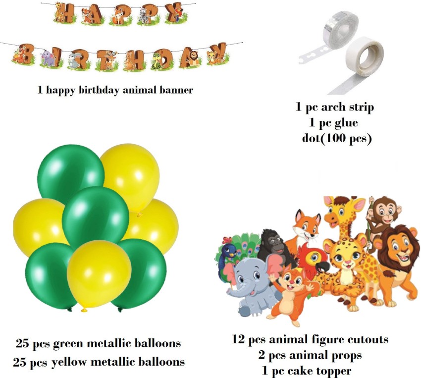 Forest Theme Birthday Party Decorations 77 Pcs - Jungle Theme