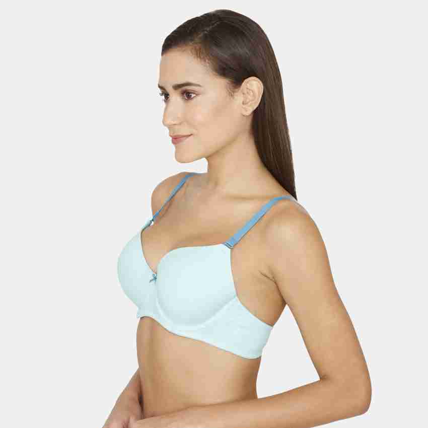 Rosaline Everyday Padded Non-Wired 3/4th Coverage T-Shirt Bra - Aruba Blue