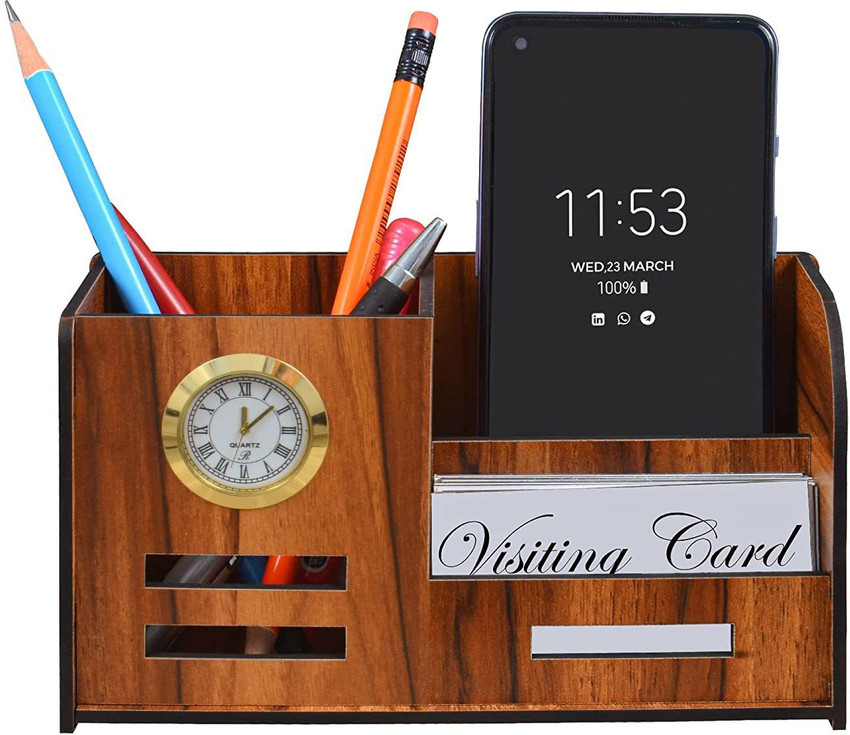 Pen stand with watch cheap