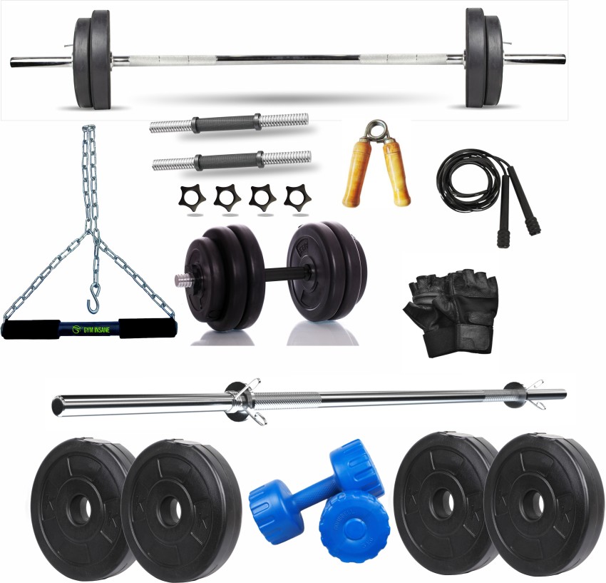 Gym Insane 12kg Weight 3ft Straight rod 4ft chinup bar Gym Equipment  workout set combo 14 Adjustable Dumbbell - Buy Gym Insane 12kg Weight 3ft  Straight rod 4ft chinup bar Gym Equipment