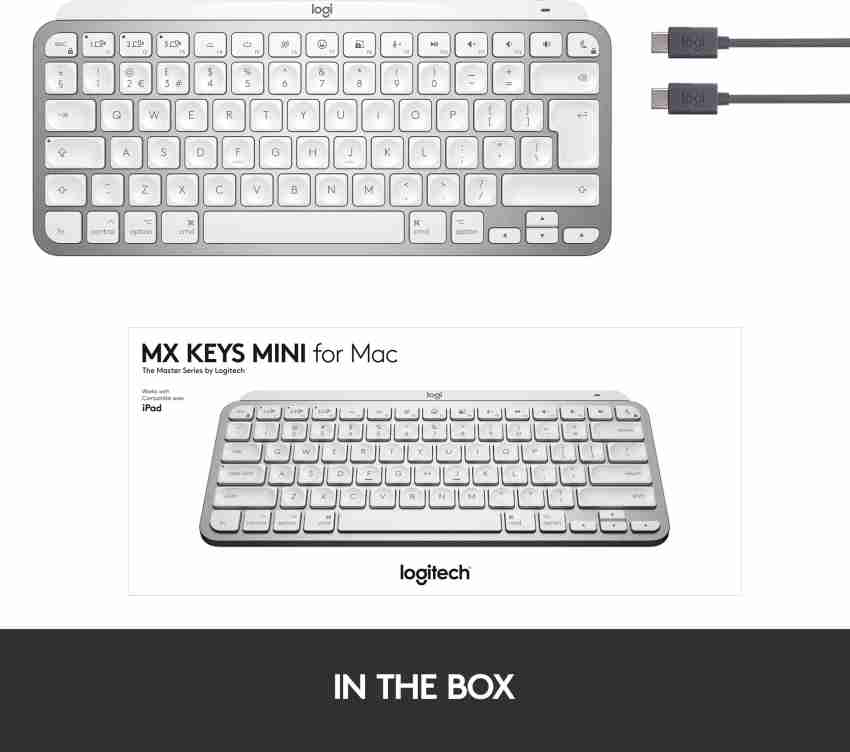 Logitech MX Keys Advanced Wireless Illuminated Keyboard, Backlighting,  Bluetooth, USB-C, Apple macOS, Microsoft Windows, Linux, iOS, Android,  Metal Build - Black 