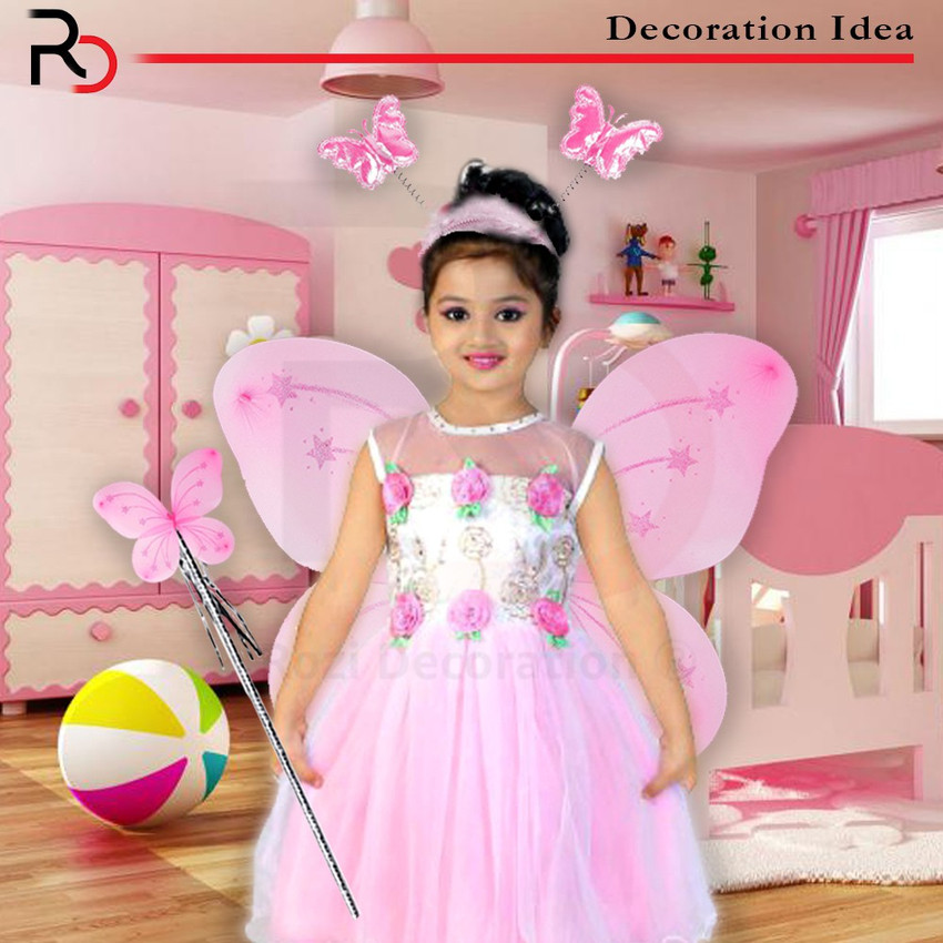 Rozi Decoration Fairy Butterfly Wings For Girl Birthday Party Kids Wear Pink Kids Costume Wear Price in India Buy Rozi Decoration Fairy Butterfly Wings For Girl Birthday Party Kids Wear Pink