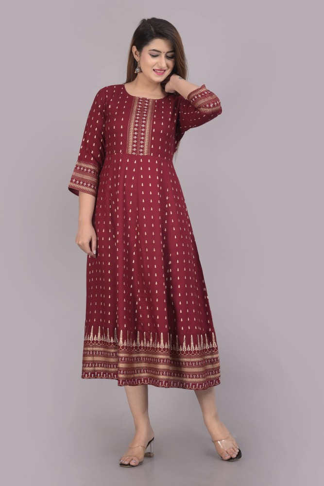 Maroon on sale kurti flipkart