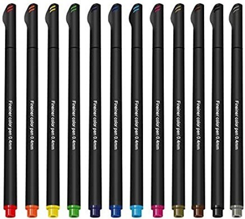Kandle 12Pcs Fineliner Color Pen Set 0.4mm Fine Point Colored Pens