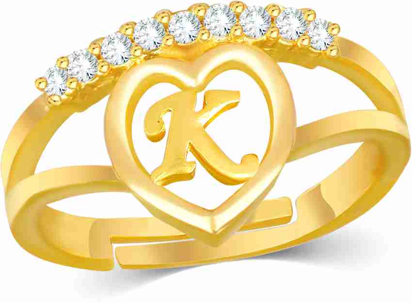 K letter deals gold ring