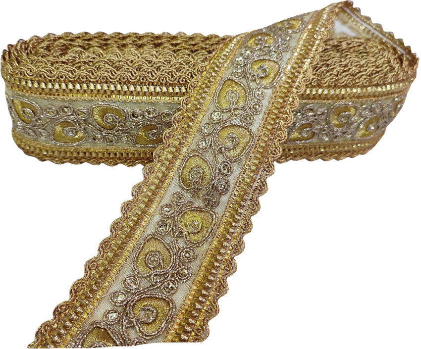 Navti Creations Women s Designer Golden Lace Border for sarees