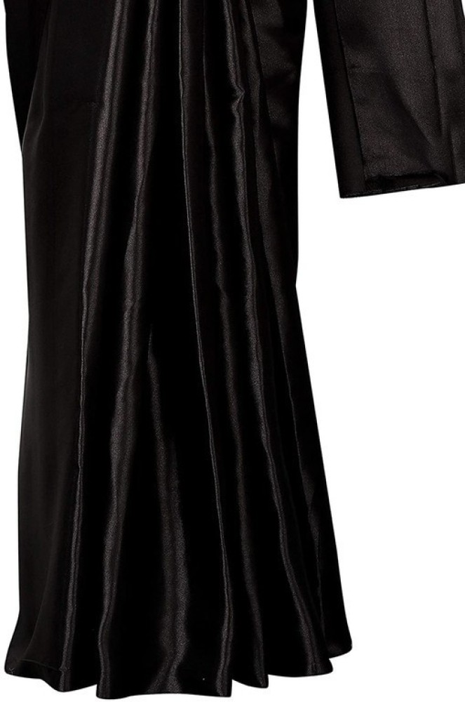 Black silk long robe