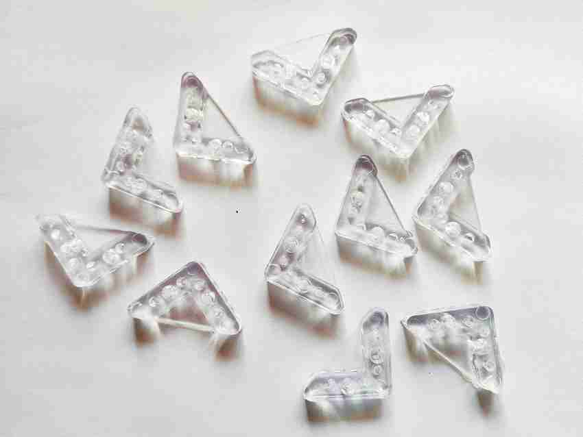 max deals PVC Glass Corner Holder Clear Pack of 50 Pcs 3 cm x 4 cm