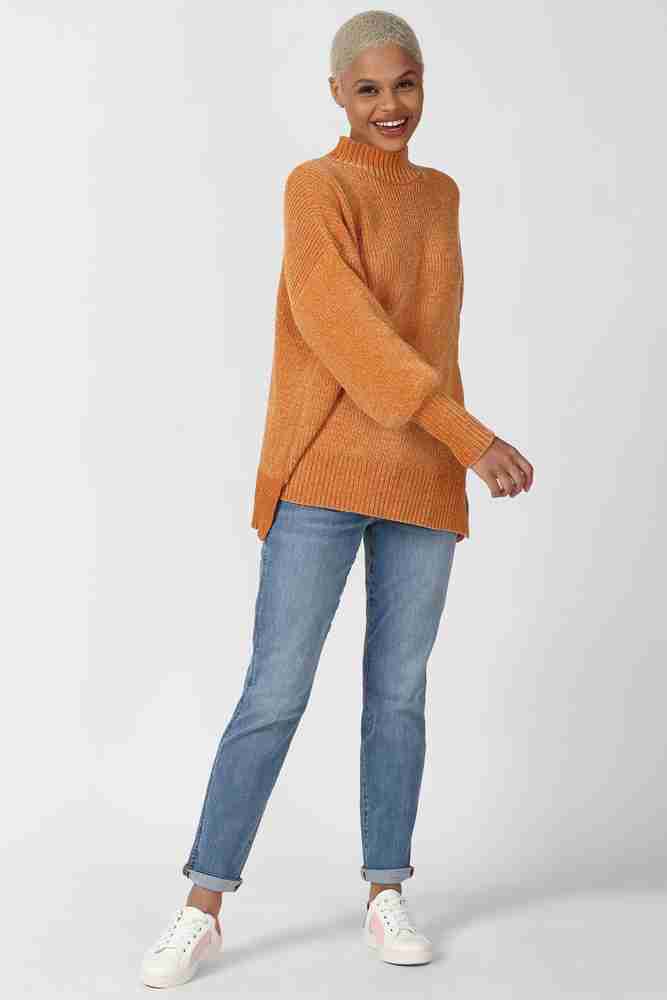 FOREVER 21 Solid High Neck Casual Women Orange Sweater Buy FOREVER 21 Solid High Neck Casual Women Orange Sweater Online at Best Prices in India Flipkart