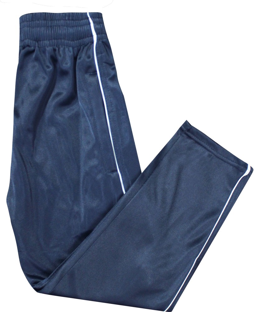 Male Polyester Mens Navy Blue Track Pant Solid