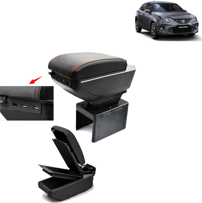 Rhtdm Car Armrest with 7 USB Charging Ports Built in Cup Holder