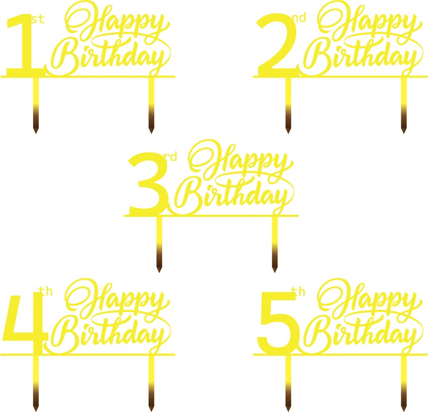 Buy AMFIN Happy Birthday Cake Toppers Set for Birthday Cake Supplies  Decoration Accessories / 1st Birthday Decorating Items / Happy Birthday Cake  Topper for Birthday Decorations - Golden Online at Best Prices