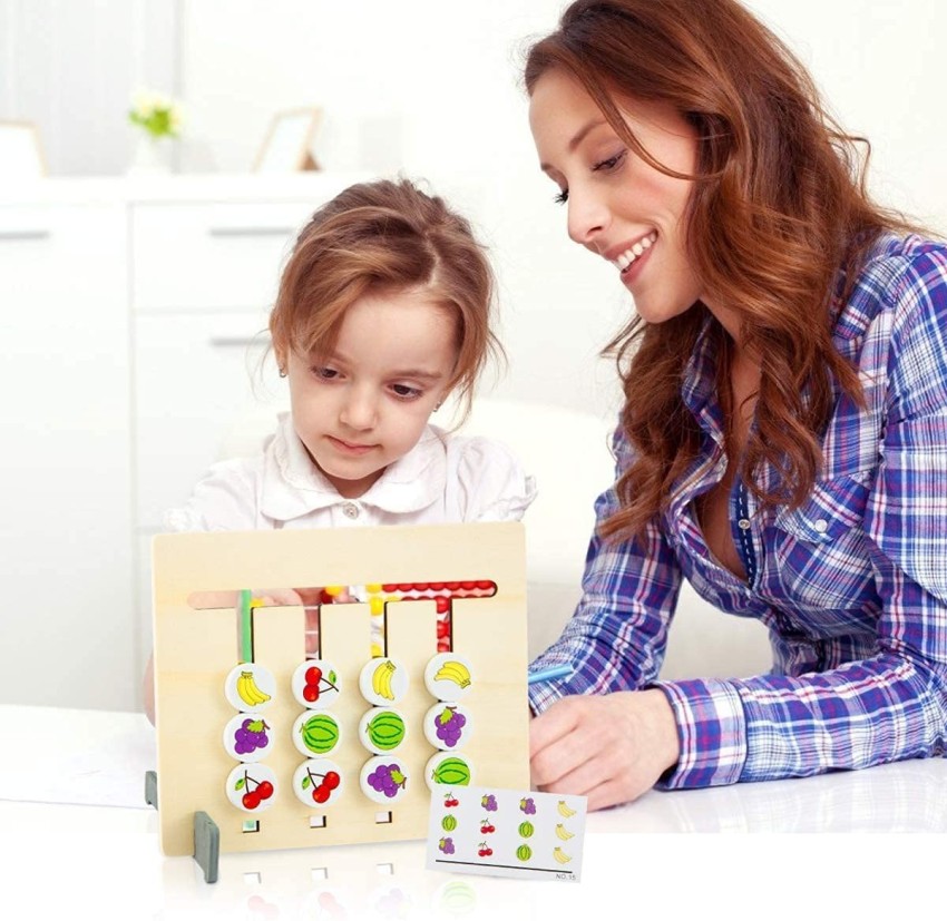Montessori Toy Colors and Fruits Double Sided Matching Game