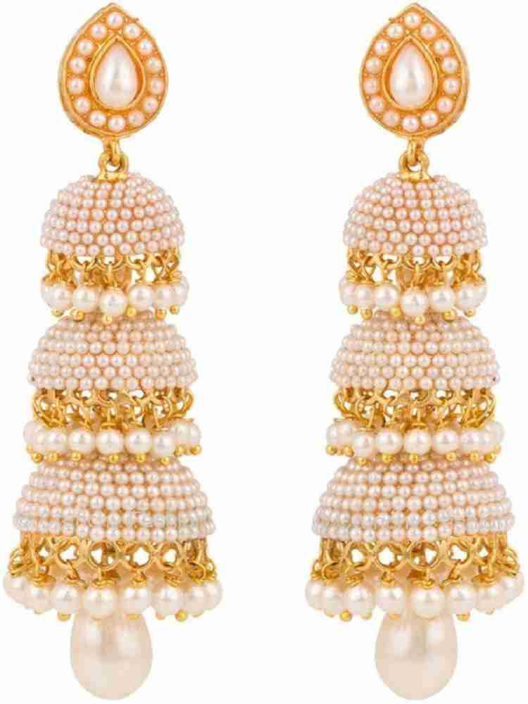 Buy CRUNCHY FASHION Three layer Jhumkas Brass Flipkart