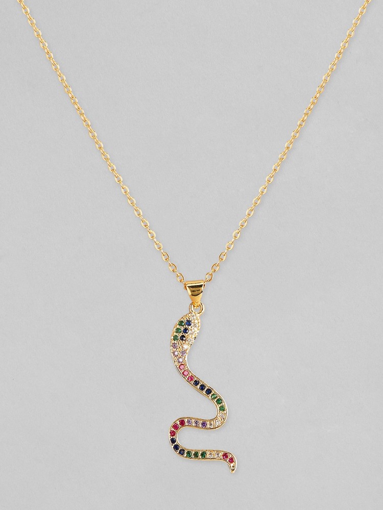 Rubans Voguish Gold-Plated Cuban Chain Double Layered Chain
