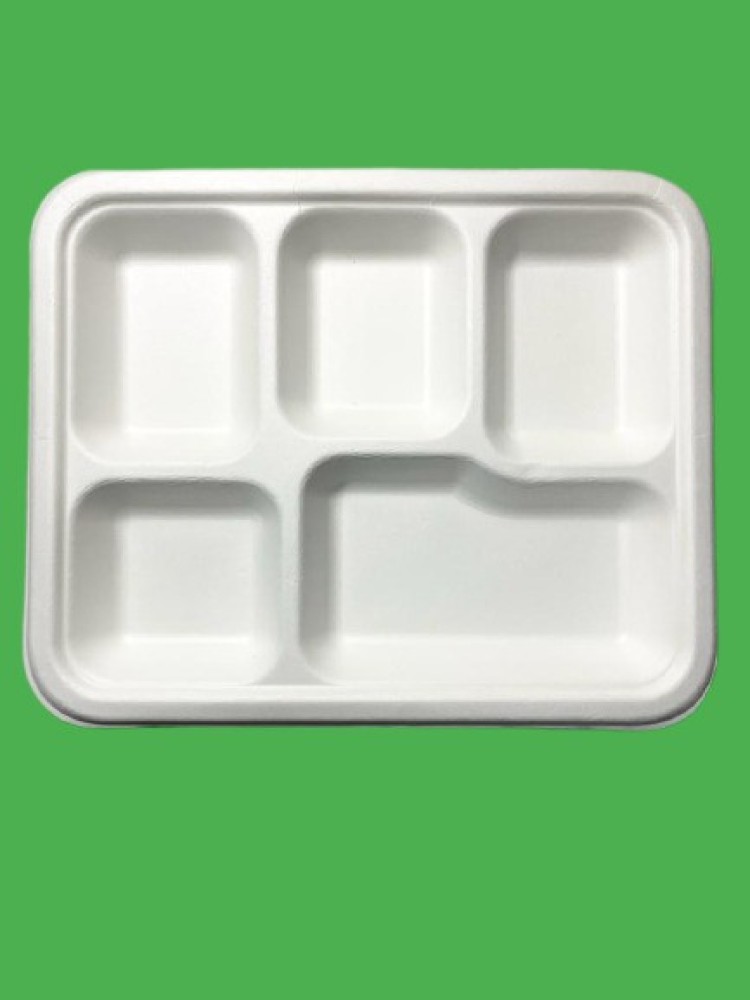 Biodegradable 5 Compartments Meal Disposable Sugarcane Bagasse