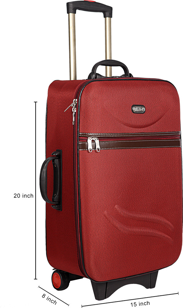 Tikaou Premium Cabin Suitcase 2 Wheels 20 Inch Red Price in India Flipkart