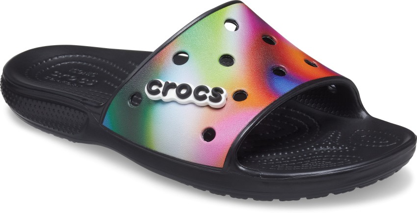 Rainbow discount croc slides