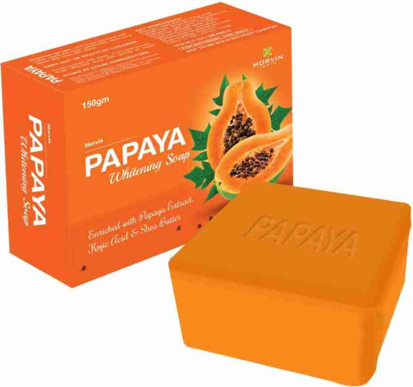 MORVIN Papaya Skin Whitening With Natural Ingredients Soap 5 x