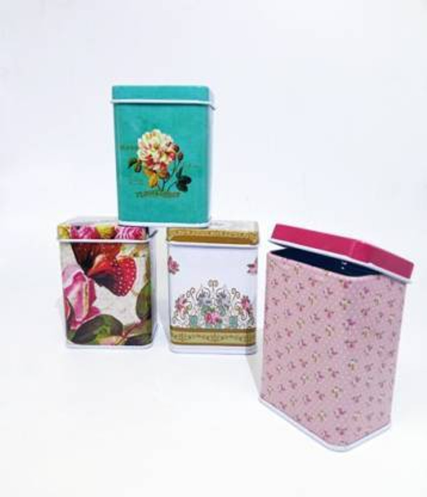 Decorative tin box with lid deals