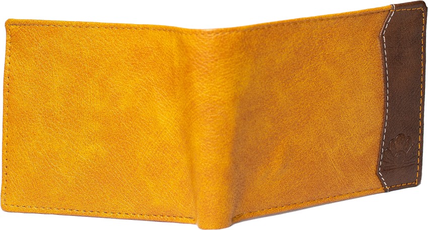 Leather Designer Wallet, Yellow
