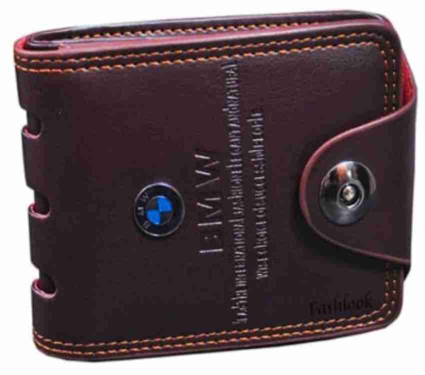 APM Men Casual Brown Genuine Leather Wallet Brown Price in India