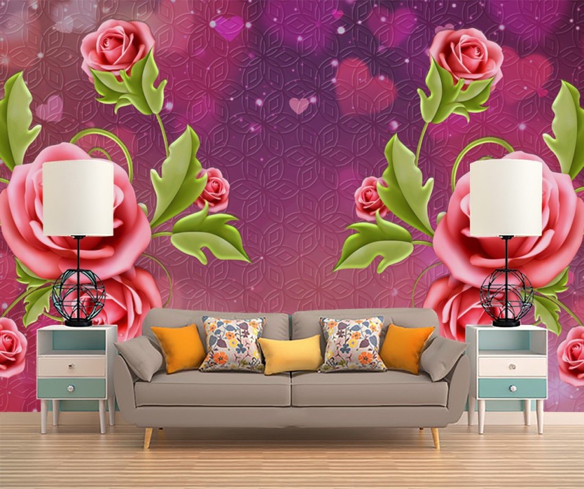 HD PRINT HOUSE Decorative Pink Red Black Green Wallpaper Price in India   Buy HD PRINT HOUSE Decorative Pink Red Black Green Wallpaper online at  Flipkartcom
