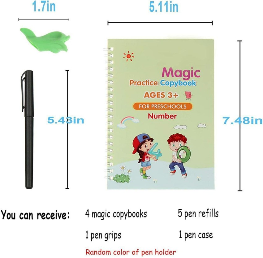 4 Pack Large Magic Handwriting Practice Book With 3pcs Pencil Grips, Shop  Today. Get it Tomorrow!