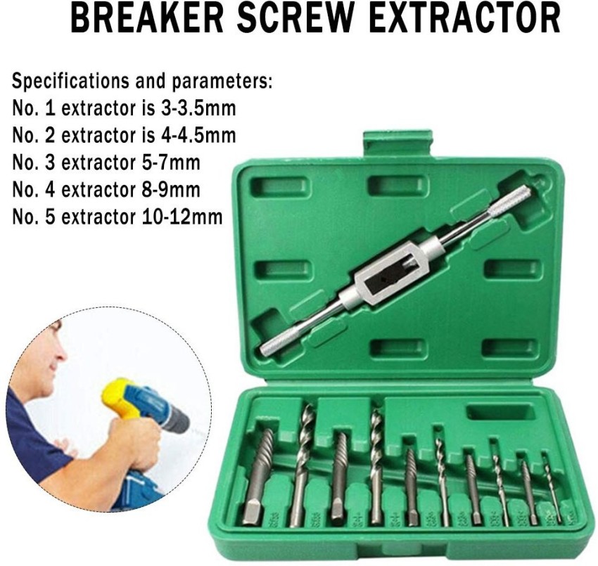 4x Screw Extractor Set for Broken Stripped Screws Bolt Remover Tool D3-12mm, Tool Sets, Hand Tools, Tools
