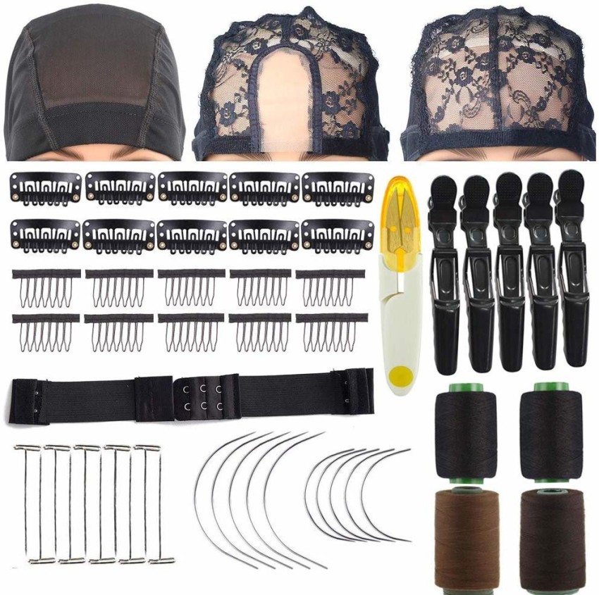 Neitsi Wig Making Value Kit,Mesh Spandex U-Part Dome Wig Cap with