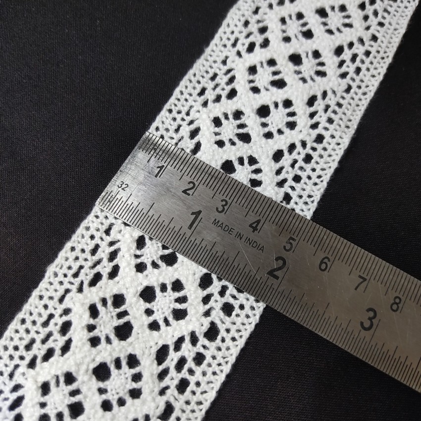 Emrish White Cotton Crochet Regular Lace Border Material Qty 9 Meter Lace  Reel Price in India - Buy Emrish White Cotton Crochet Regular Lace Border  Material Qty 9 Meter Lace Reel online