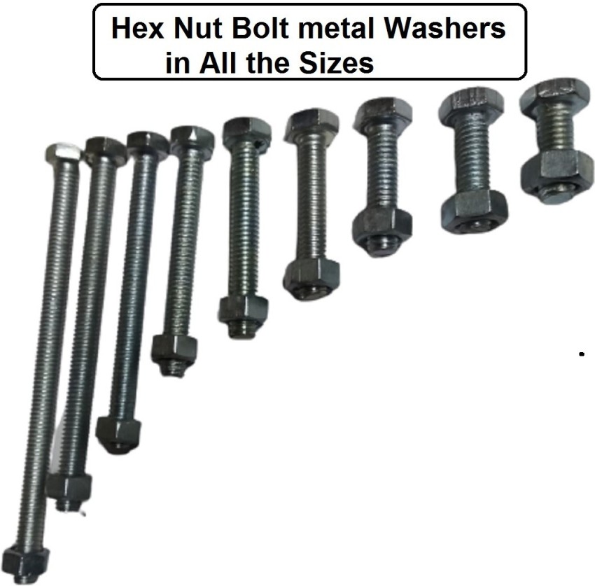 Q1 Beads Nut & Bolt Set 12 Pcs of 1 Inch 8 mm Bolt Nut and 24 Pcs Washers  Hex Head Nut Bolt Price in India - Buy Q1 Beads Nut 