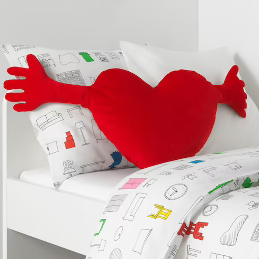 IKEA Soft Heart Shaped Pillow with Hands Gift for Valentines Day