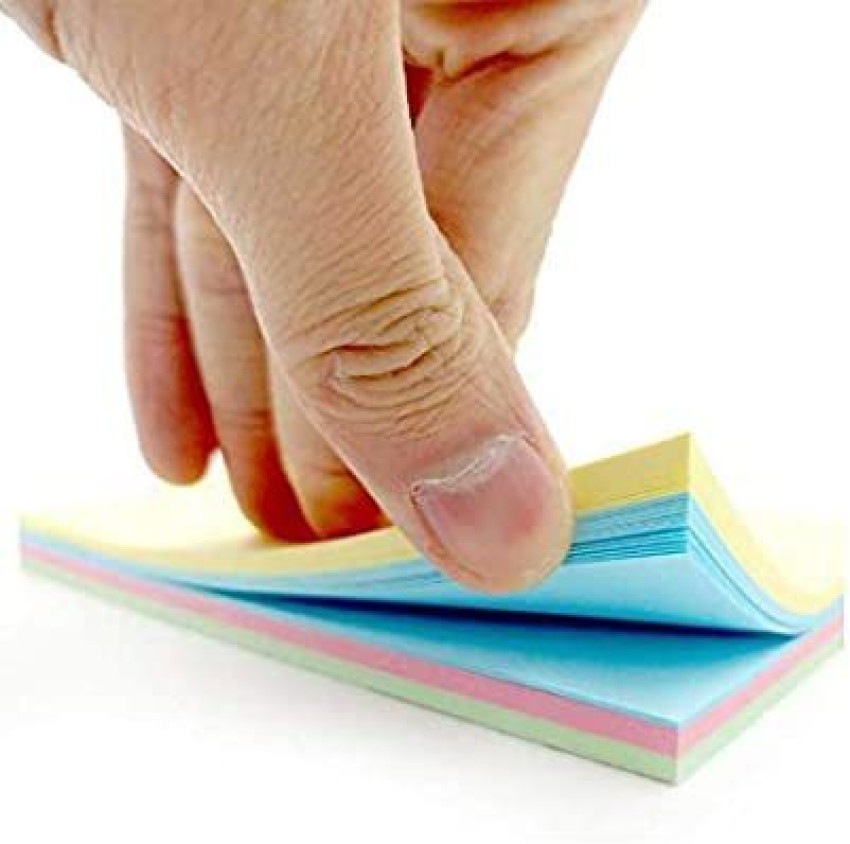 PANTONIC Fluorescent Paper Self Adhesive Sticky Notes Bookmark Point It  Marker Sticker 80 Sheets 3X 3, 5 Colors