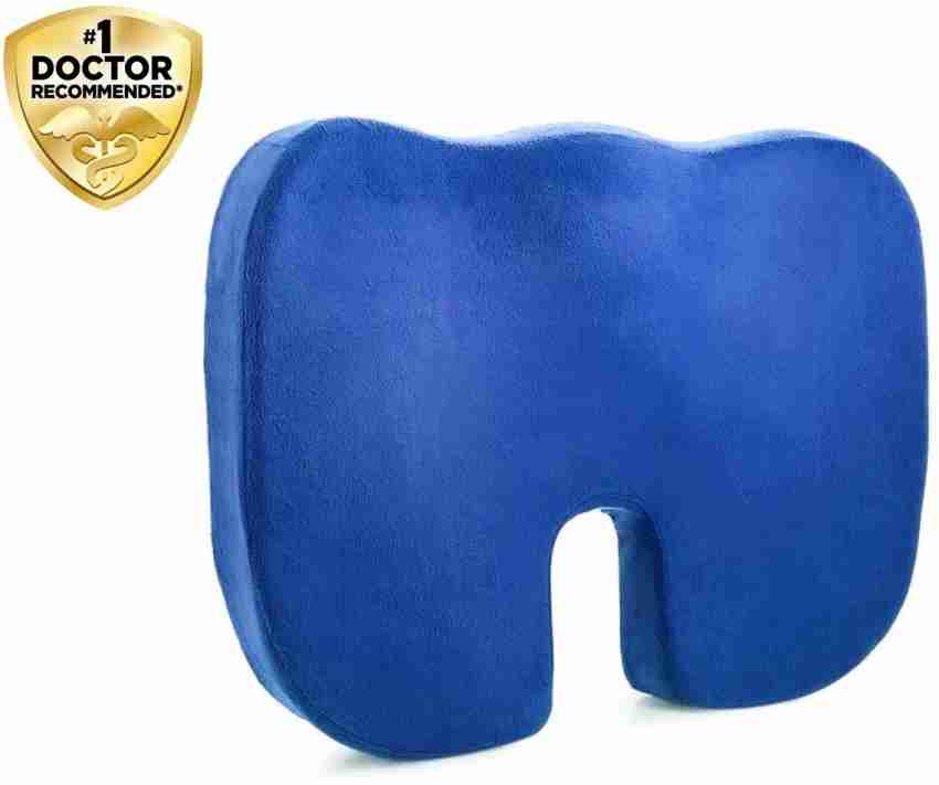 DEBIK  Orthopedic Coccyx Seat Cushion for Tailbone & Sciatica Pain Relief  Hip Support (Blue) 