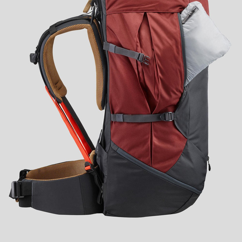 Forclaz by Decathlon Men s Mountain Trekking Backpack Trek 100 Easyfit 70L ochre 70 L Backpack Multicolor Price in India Flipkart