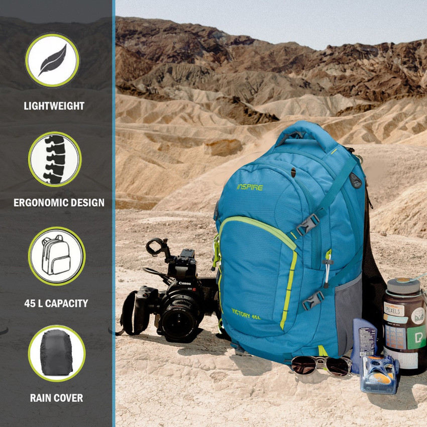 Inspire Bags VICTORY 45 LTR Travel Backpack with Rain cover Tea