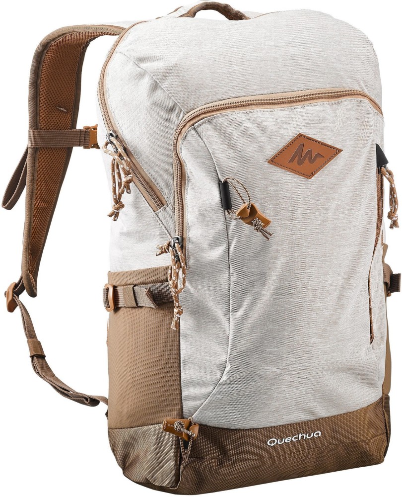 QUECHUA by Decathlon Hiking Bag 20 Litre with Raincover NH500 Beige 20 L Laptop Backpack White Price in India Flipkart