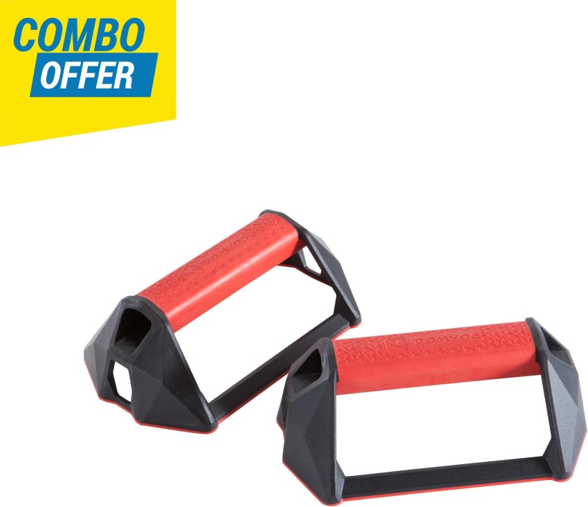 Versatile Cross Training Push-Up Wheel Grips - Red/Black