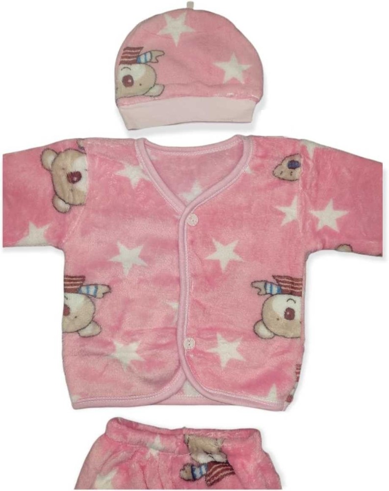 PADDY BABY Baby Boy's & Girl's Woolen Winter Wear Clothes Set-(0-3 months)  -(Pink Teddy) -, Buy Baby Care Combo in India