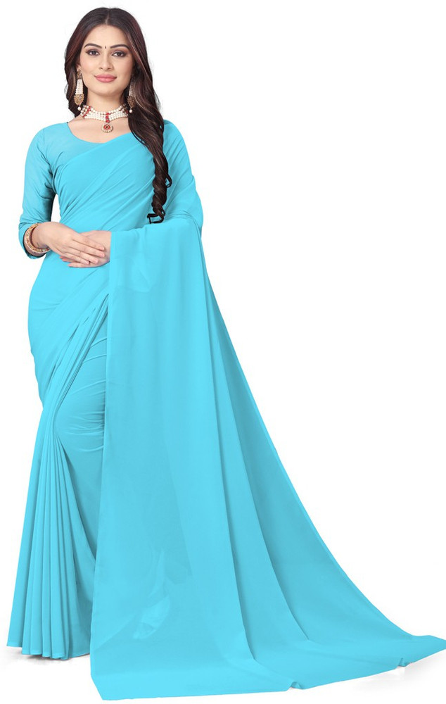 Plain sarees online flipkart outlet