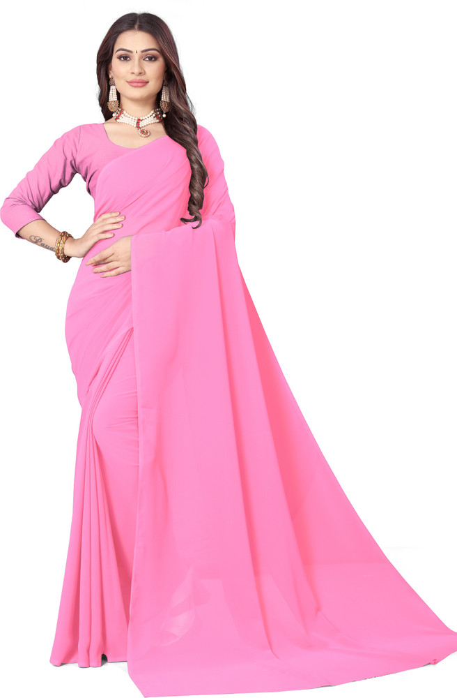 Plain georgette sarees online flipkart shop