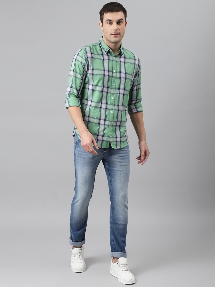 Dennis Lingo Men Checkered Casual Green Shirt - Buy Dennis Lingo Men  Checkered Casual Green Shirt Online at Best Prices in India