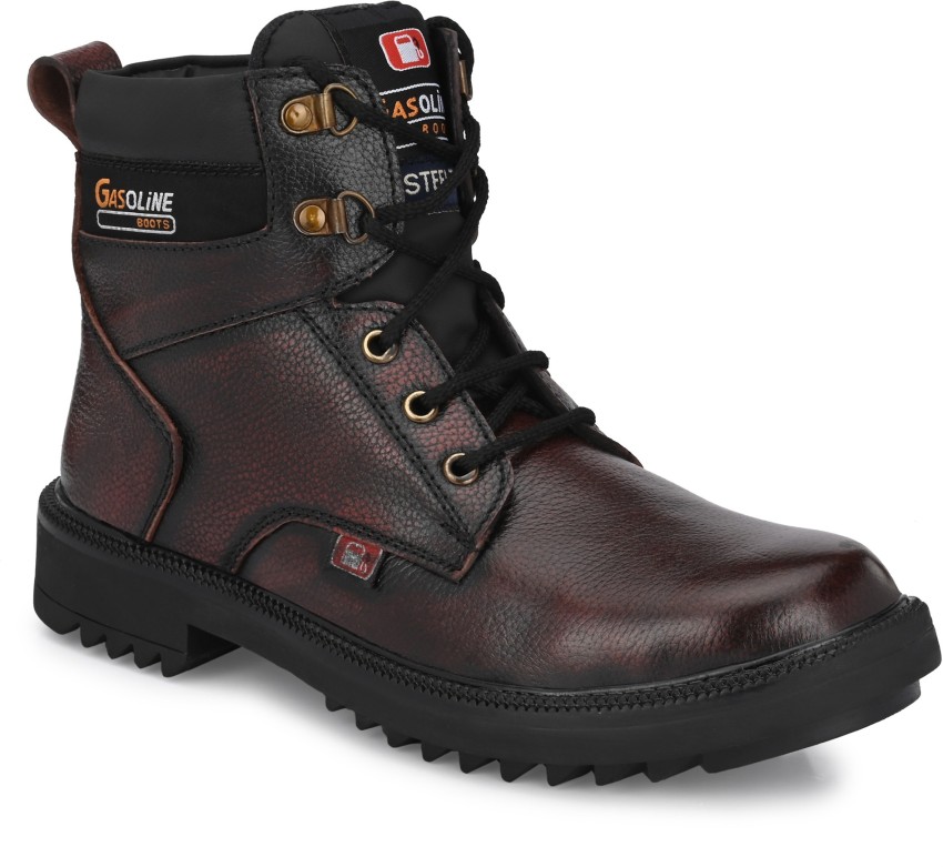 Gasoline steel clearance toe boots