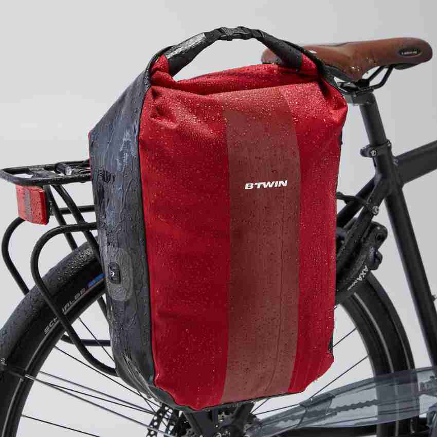 BTWIN by Decathlon 500 Pannier Rack 20L Waterproof Bike Bag Red Buy BTWIN by Decathlon 500 Pannier Rack 20L Waterproof Bike Bag Red Online at Best Prices in India Cycling Flipkart