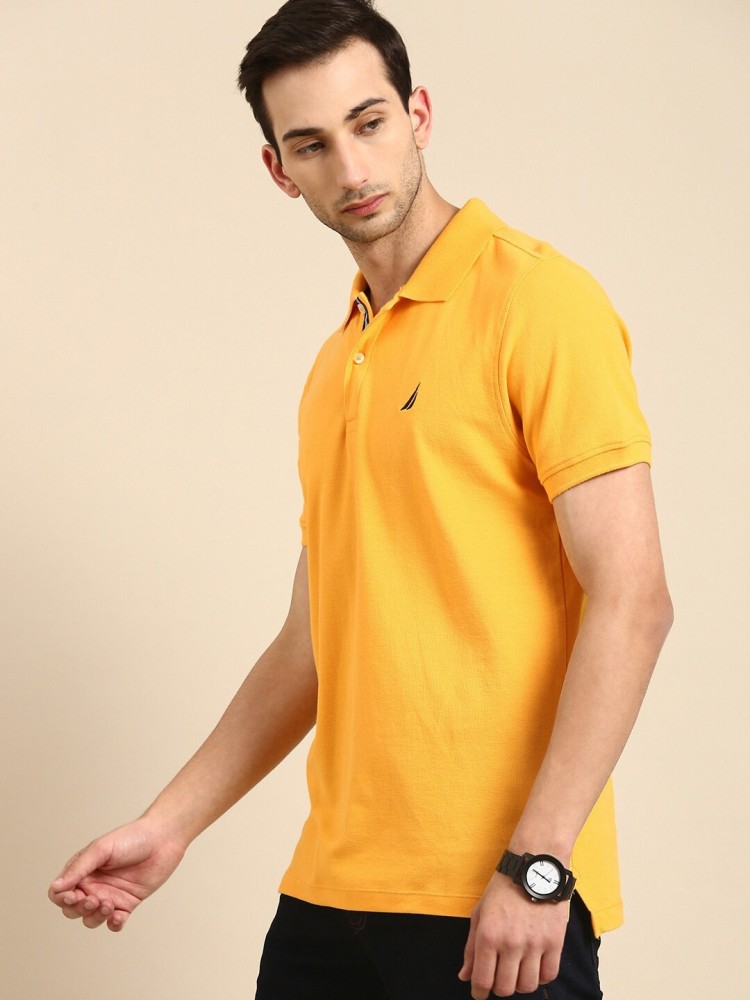 NAUTICA Solid Men Polo Neck Yellow T-Shirt Buy NAUTICA Solid Men Polo  Neck Yellow T-Shirt Online at Best Prices in India