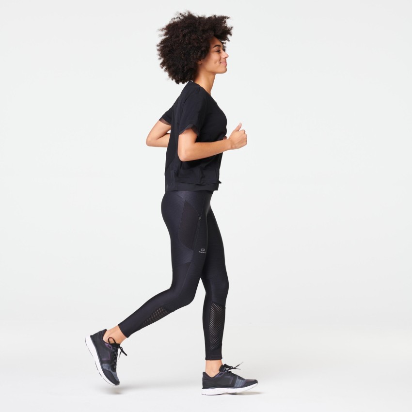 Women's Running Leggings Warm - black KALENJI