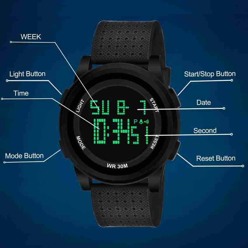 Slim waterproof digital watch store